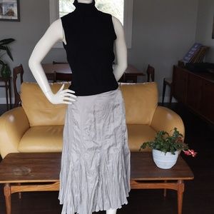 Light Gray Pleated Midi Skirt - Women's